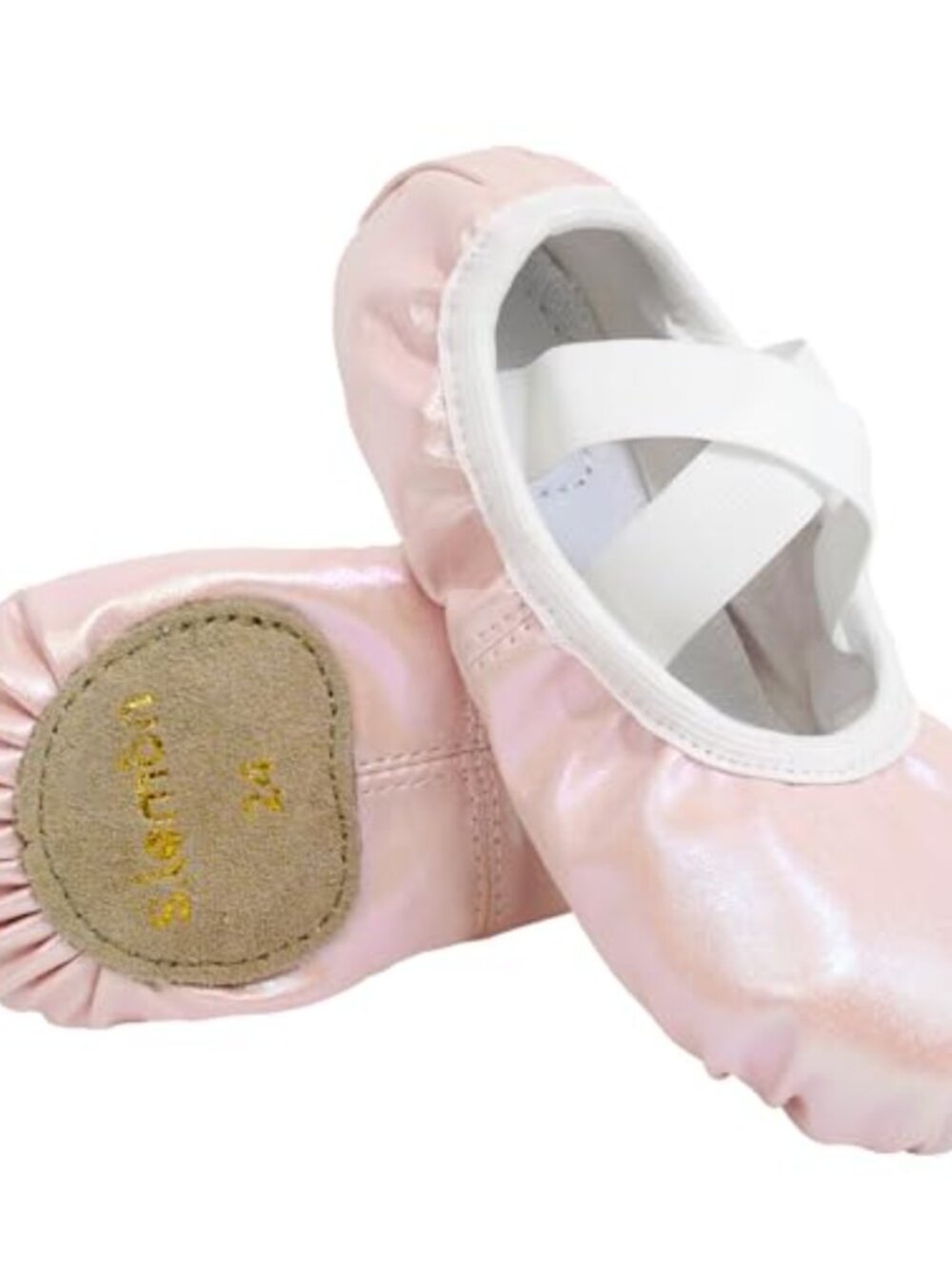 Girls Sparkle Ballet Flats Leather Split Sole Dance Shoes